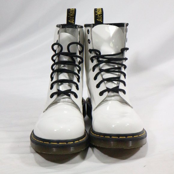 DR. MARTENS 1460 W White Patent Lamper Boots Sz 10 Wmns - Picture 3 of 8